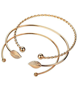 3pcs Gold Color Stainless Steel Screw Hand Leaf Wedding - Lusy Store