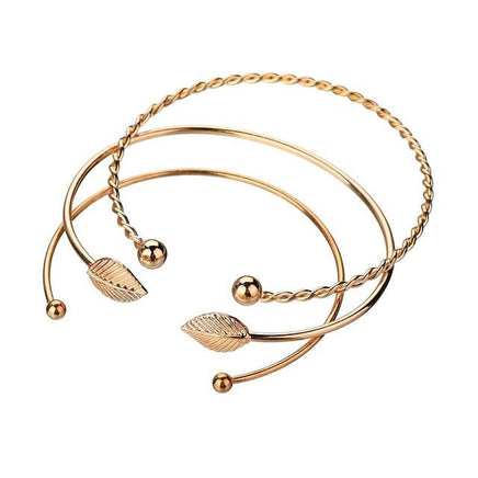 3pcs Gold Color Stainless Steel Screw Hand Leaf Wedding - Lusy Store