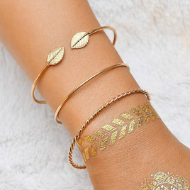 3pcs Gold Color Stainless Steel Screw Hand Leaf Wedding - Lusy Store