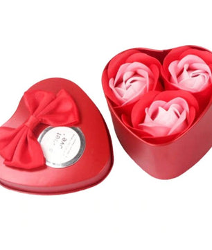 3Pcs Heart Scented Bath Body Petal Rose Flower Soap Wedding Decoration - Lusy Store