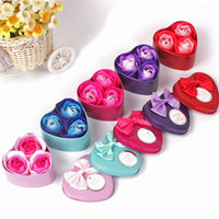 3Pcs Heart Scented Bath Body Petal Rose Flower Soap Wedding Decoration - Lusy Store