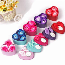 3Pcs Heart Scented Bath Body Petal Rose Flower Soap Wedding Decoration - Lusy Store