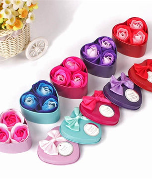 3Pcs Heart Scented Bath Body Petal Rose Flower Soap Wedding Decoration - Lusy Store