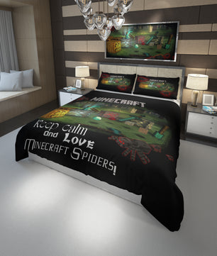 Minecraft bedding funny minecraft spider kids bedroom sets - Lusy Store