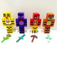 4pcs For Minecraft Five Nights At Freddy's Doll with Weapon Props Foxy Chica Bonnie Freddy - Lusy Store