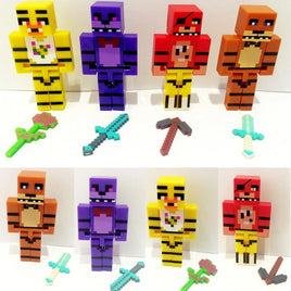 4pcs For Minecraft Five Nights At Freddy's Doll with Weapon Props Foxy Chica Bonnie Freddy - Lusy Store