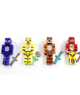 4pcs/set Minecraft Five Nights At Freddy's 4 FNAF Foxy Chica Bonnie Freddy 7 CM PVC - Lusy Store