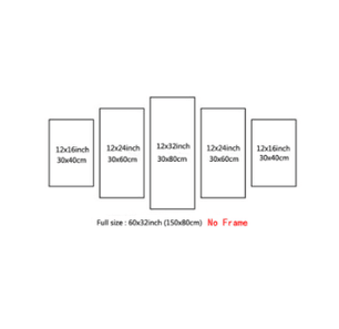 5 Panel Canvas Painting Home Decor For Living Room Minecraft HD Printed Game Poster - Lusy Store