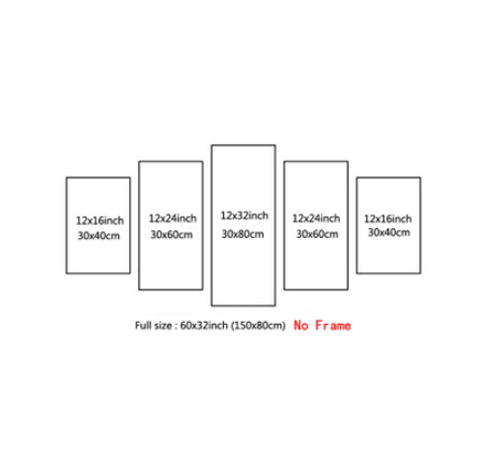 5 Panel Canvas Printed Pictures Minecraft Home Decoration Wall Art Game Poster - Lusy Store