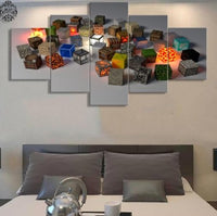 5 Pieces Minecraft Game Model Canvas Printed Poster Wall Art Modern Home Decoration - Lusy Store