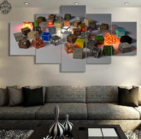 5 Pieces Minecraft Game Model Canvas Printed Poster Wall Art Modern Home Decoration - Lusy Store