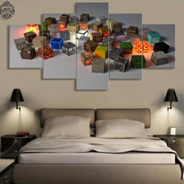 5 Pieces Minecraft Game Model Canvas Printed Poster Wall Art Modern Home Decoration - Lusy Store