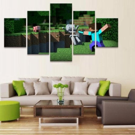 5 Pieces Minecraft Game Painting Wall - Lusy Store