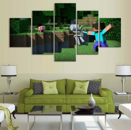 5 Pieces Minecraft Game Painting Wall - Lusy Store