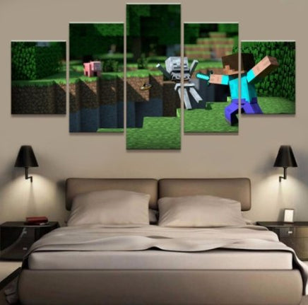 5 Pieces Minecraft Game Painting Wall - Lusy Store