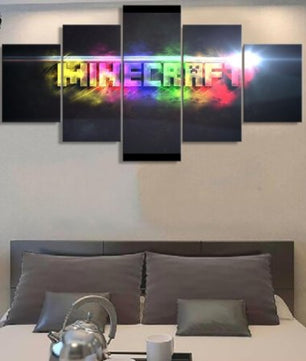 5 Pieces Minecraft Wall Art Home Decor For Living Room Painting Pictures Game Poster - Lusy Store