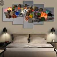 5 Pieces Minecraft Wall Art Modern Home Decoration Pictures Canvas - Lusy Store