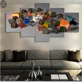5 Pieces Minecraft Wall Art Modern Home Decoration Pictures Canvas - Lusy Store