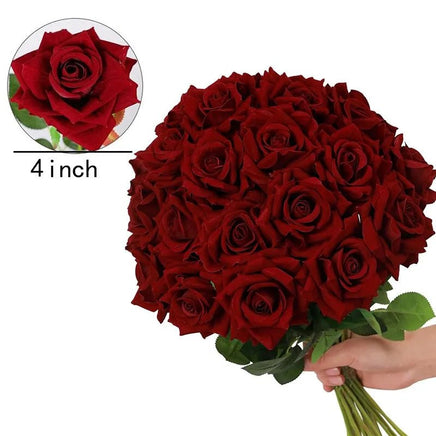 50 Roses Bouquet Artificial Rose Flower Silk Party Decorations - Lusy Store LLC