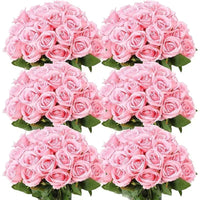 50 Roses Bouquet Artificial Rose Flower Silk Party Decorations - Lusy Store LLC