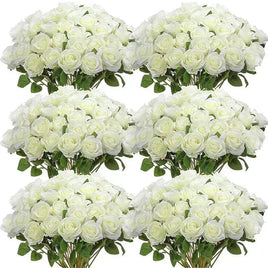 50 Roses Bouquet Artificial Rose Flower Silk Party Decorations - Lusy Store LLC