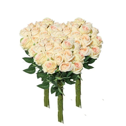 50 Roses Bouquet Artificial Rose Flower Silk Party Decorations - Lusy Store LLC