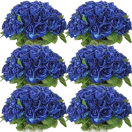 50 Roses Bouquet Artificial Rose Flower Silk Party Decorations - Lusy Store LLC