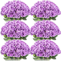 50 Roses Bouquet Artificial Rose Flower Silk Party Decorations - Lusy Store LLC