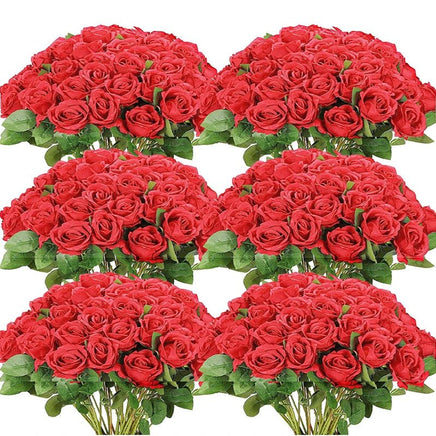 50 Roses Bouquet Artificial Rose Flower Silk Party Decorations - Lusy Store LLC