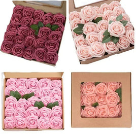 50 Roses Bouquet Artificial Rose Flowers Foam Party Home Decor - Lusy Store LLC