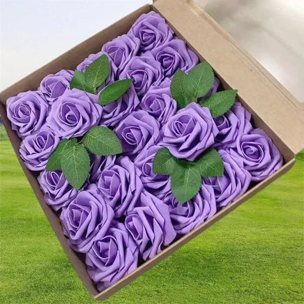 50 Roses Bouquet Artificial Rose Flowers Foam Party Home Decor - Lusy Store LLC