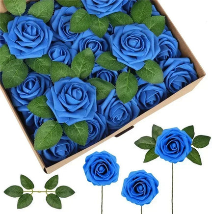 50 Roses Bouquet Artificial Rose Flowers Foam Party Home Decor - Lusy Store LLC