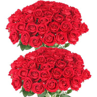 50 Roses Bouquet Artificial Roses Flowers Velvet Wedding Decoration - Lusy Store LLC