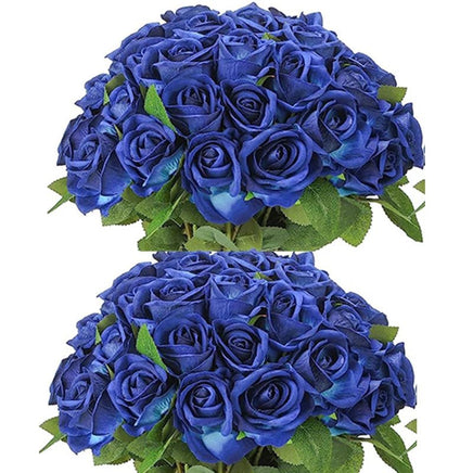 50 Roses Bouquet Artificial Roses Flowers Velvet Wedding Decoration - Lusy Store LLC