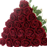 50 Roses Bouquet Artificial Roses Flowers Velvet Wedding Decoration - Lusy Store LLC