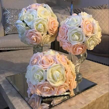 50 Roses Bouquet Heads Artificial PE Foam Rose Flowers - Lusy Store LLC