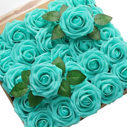 50 Roses Bouquet Heads Artificial PE Foam Rose Flowers - Lusy Store LLC