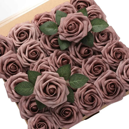 50 Roses Bouquet Heads Artificial PE Foam Rose Flowers - Lusy Store LLC