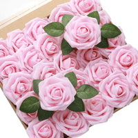 50 Roses Bouquet Heads Artificial PE Foam Rose Flowers - Lusy Store LLC