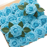 50 Roses Bouquet Heads Artificial PE Foam Rose Flowers - Lusy Store LLC