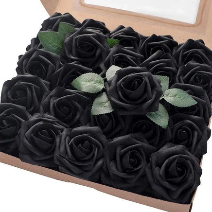 50 Roses Bouquet Heads Artificial PE Foam Rose Flowers - Lusy Store LLC