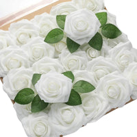 50 Roses Bouquet Heads Artificial PE Foam Rose Flowers - Lusy Store LLC