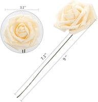 50 Roses Bouquet Heads Artificial PE Foam Rose Flowers - Lusy Store LLC