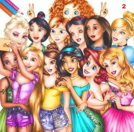 5D DIY Drill diamond painting Cross stitch Disney Princesses 3D Rhinestone embroidery - Lusy Store