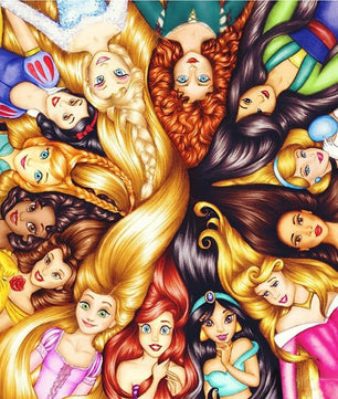 5D DIY Drill diamond painting Cross stitch Disney Princesses 3D Rhinestone embroidery - Lusy Store