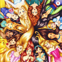5D DIY Drill diamond painting Cross stitch Disney Princesses 3D Rhinestone embroidery - Lusy Store