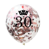 5pcs 12 inch Rose Gold Series Foil Latex Balloon Set Helium Star Wedding Birthday Party - Lusy Store
