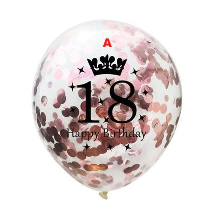 5pcs 12 inch Rose Gold Series Foil Latex Balloon Set Helium Star Wedding Birthday Party - Lusy Store