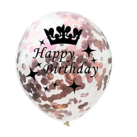 5pcs 12 inch Rose Gold Series Foil Latex Balloon Set Helium Star Wedding Birthday Party - Lusy Store