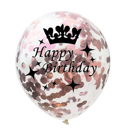 5pcs 12 inch Rose Gold Series Foil Latex Balloon Set Helium Star Wedding Birthday Party - Lusy Store